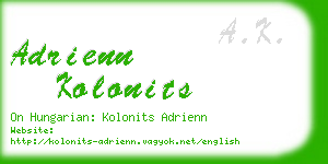 adrienn kolonits business card